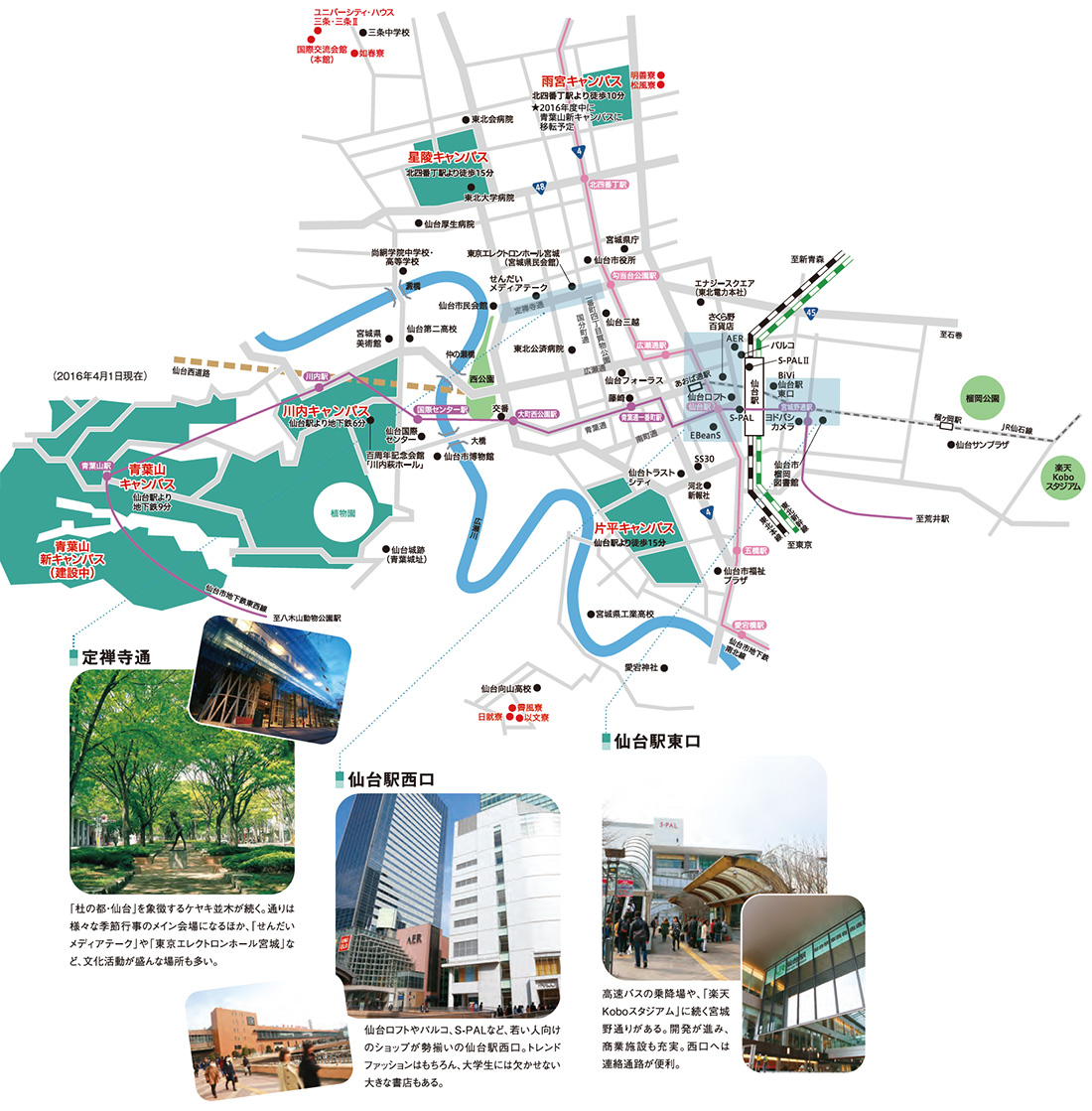 仙台での生活：地図