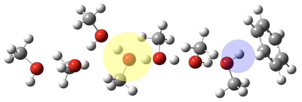 How many methanol molecules effectively solvate an excess proton in the gas phase? Infrared spectroscopy of H+(methanol)n–benzene clusters