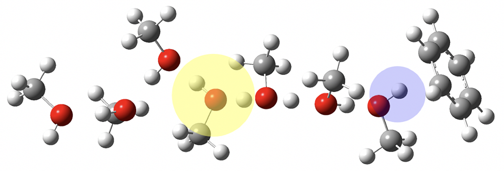 プロトン(H+)の電荷の影響は周囲の何分子にまで及ぶのか？